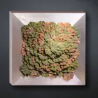 Nowoczesny obraz ścienny z metalu i sztucznych kwiatów Made in Italy - Gonio Viadurini