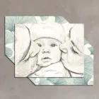 Drewniany obrazek z nadrukiem całusa dziecka. Wykonany we Włoszech - Andora Viadurini