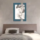 Drewniany obraz z nadrukiem mężczyzny z dzieckiem Made in Italy - Kosowo Viadurini