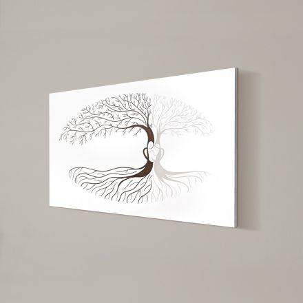 Grawerowany laserowo obraz z drzewem genealogicznym i sercem Made in Italy - Aletha Viadurini