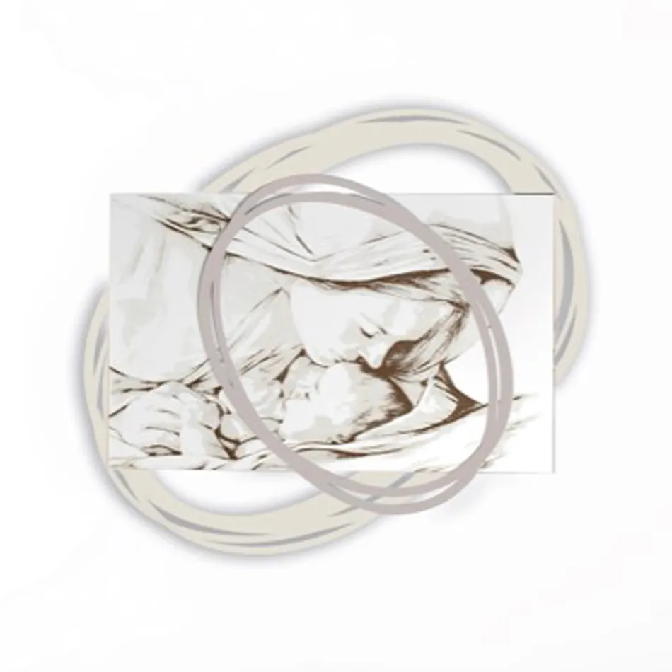 Grawerowany laserowo obraz z pocałunkiem Maryi do Jezusa Made in Italy - Sylvie Viadurini