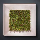 Nowoczesny obraz ścienny z metalu i sztucznych kwiatów Made in Italy - Trimo Viadurini