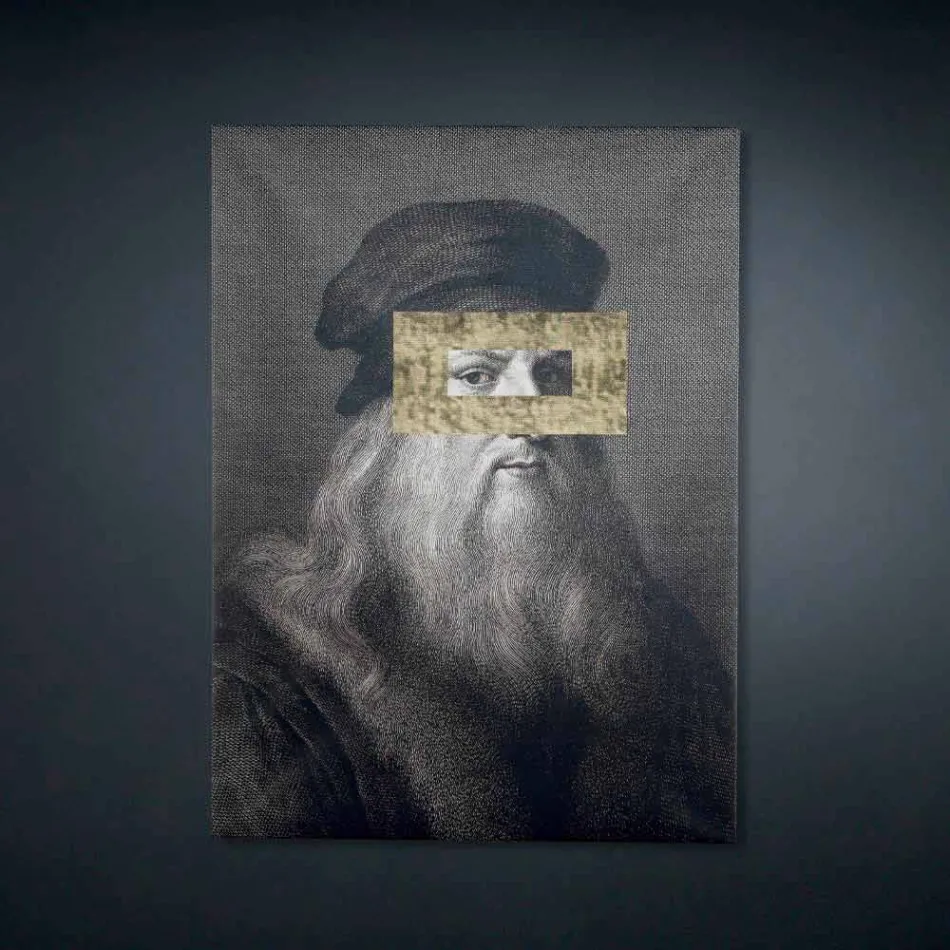 Obraz ścienny z nadrukiem na płótnie ze złotymi detalami Made in Italy - Vinci Viadurini