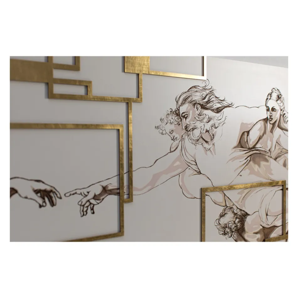 Obraz wykonany laserem, który przedstawia kreację Made in Italy - Pirucchio Viadurini