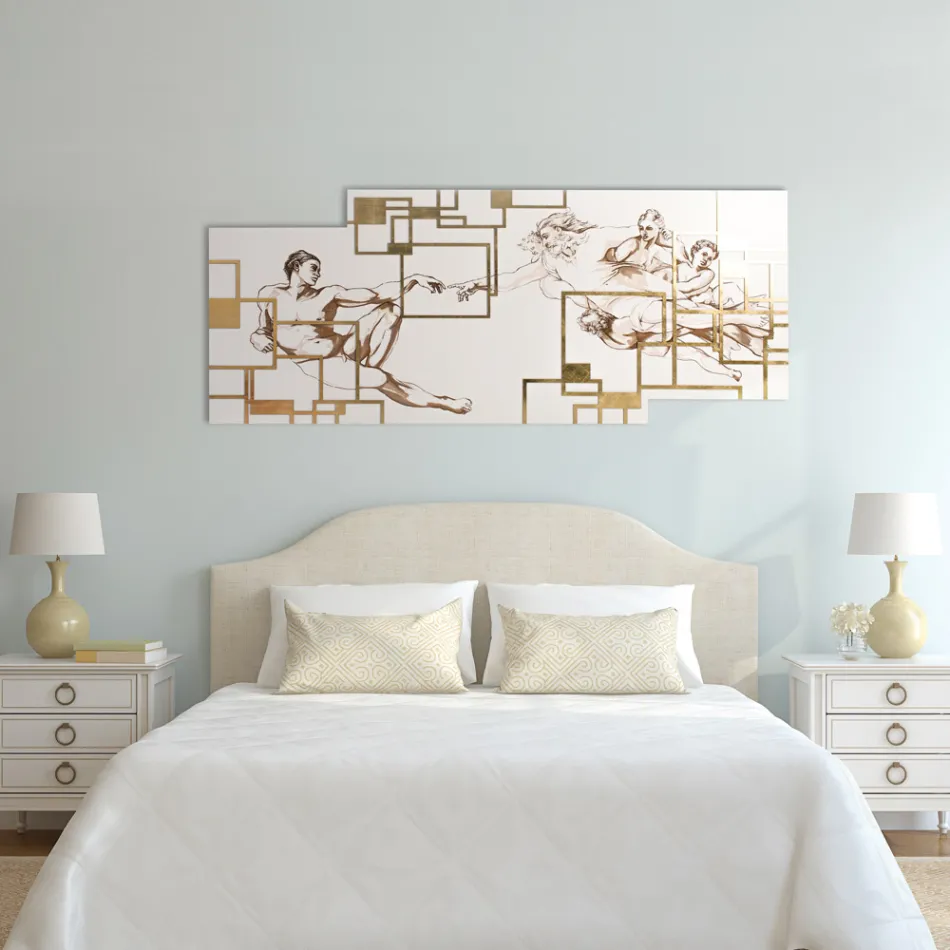 Obraz wykonany laserem, który przedstawia kreację Made in Italy - Pirucchio Viadurini