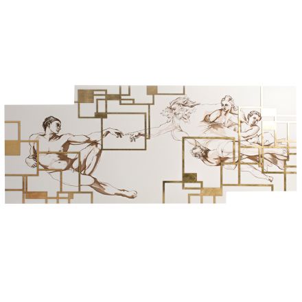 Obraz wykonany laserem, który przedstawia kreację Made in Italy - Pirucchio Viadurini