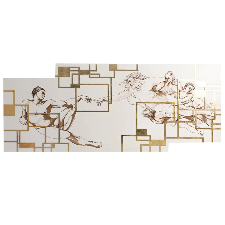 Obraz wykonany laserem, który przedstawia kreację Made in Italy - Pirucchio Viadurini