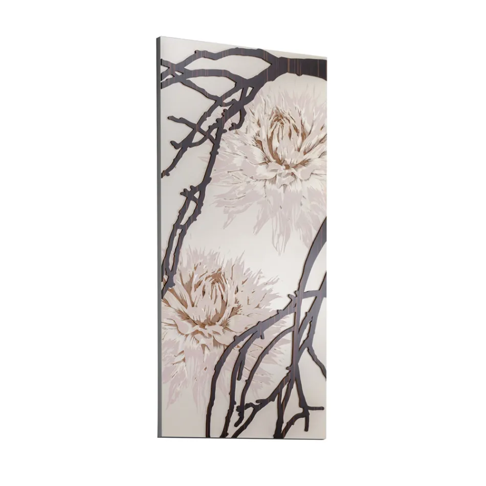 Obrazek wykonany laserem z kwiatem dalii Made in Italy - Taka Viadurini