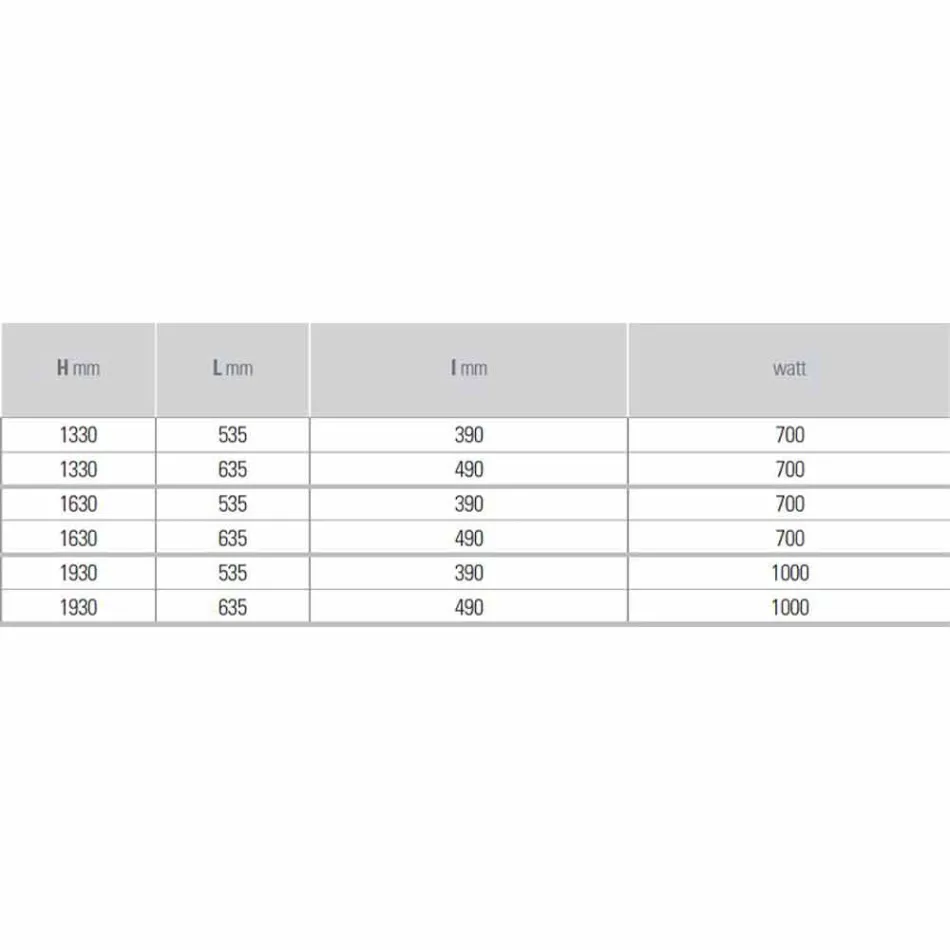Pionowy grzejnik elektryczny w nowoczesnym wykonaniu stalowym do 1000 W - cięty Viadurini