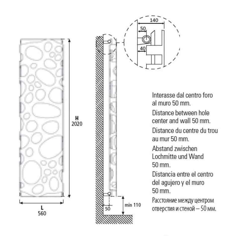 Nowoczesna pionowa chłodnica hydrauliczna o mocy do 903 W - Scuba Viadurini
