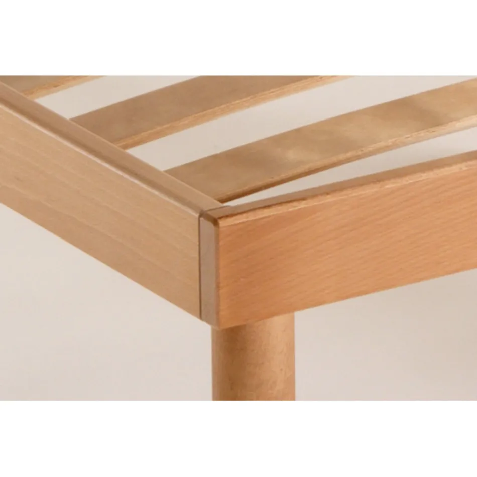 Podstawa łóżka Piazza e Mezzo w całości z ekologicznego drewna bukowego Delta 120x190 cm - Delta Viadurini