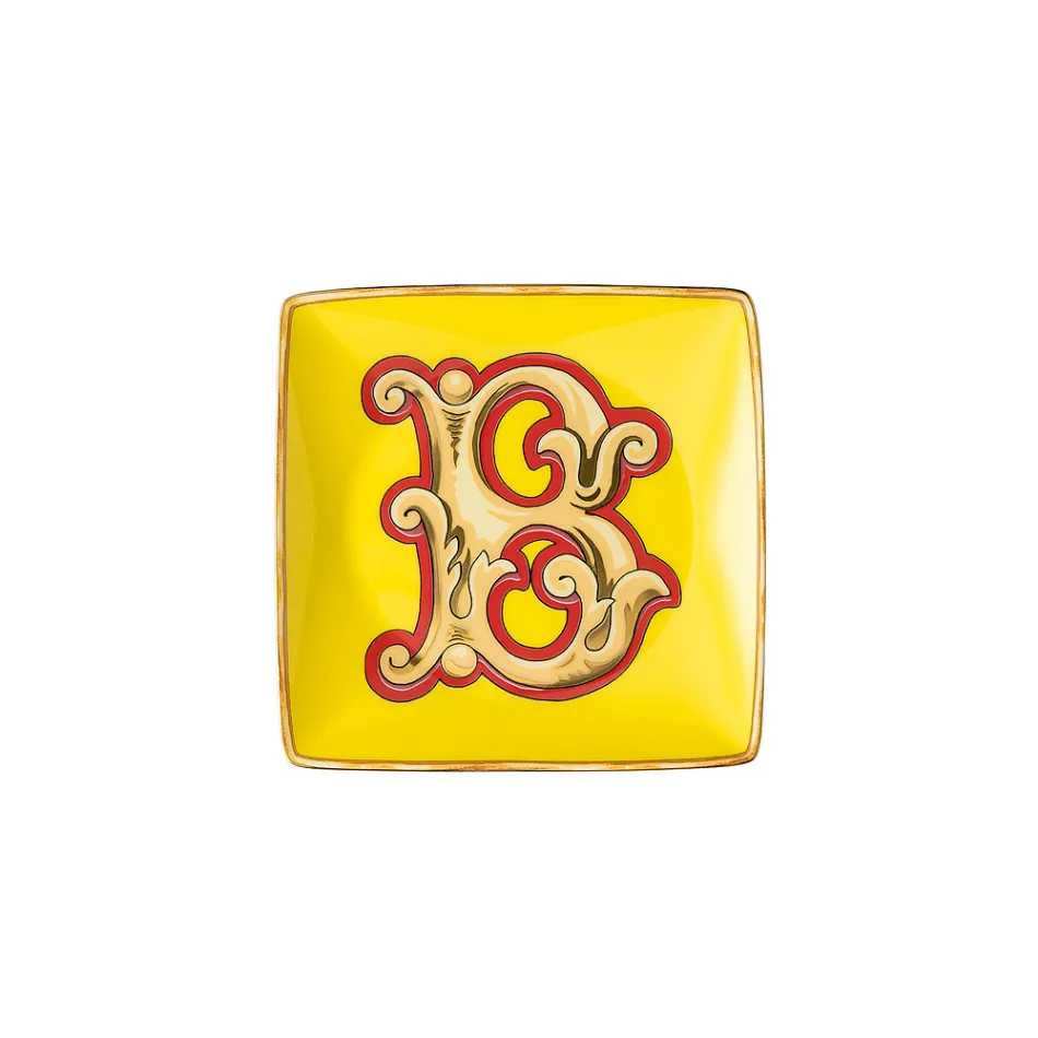 Rosenthal Versace Alphabet 6 płaskich kwadratowych porcelanowych misek - Alphabet Viadurini