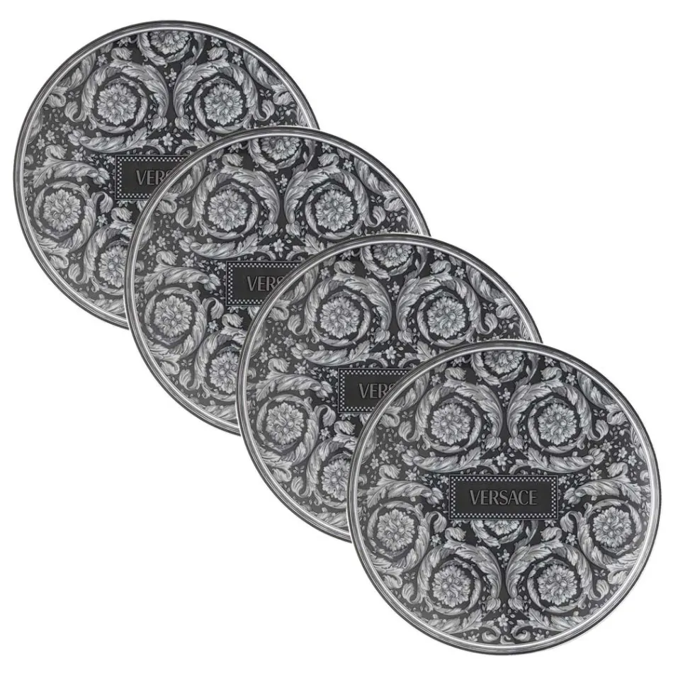 Rosenthal Versace Barocco 4 talerze obiadowe o średnicy 17 cm z porcelany - Barocco Viadurini