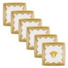 Rosenthal Versace I Love Baroque 6 płaskich kwadratowych porcelanowych misek - Barokowy Viadurini