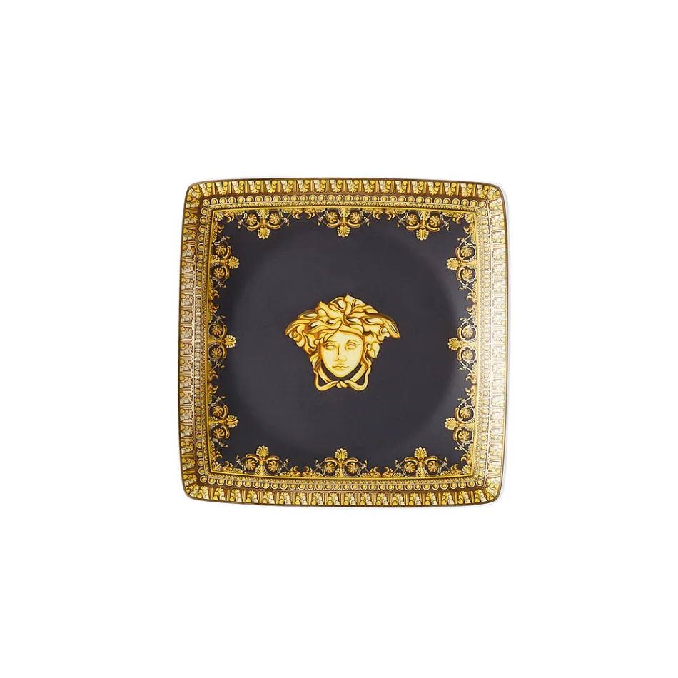 Rosenthal Versace I Love Baroque 6 płaskich kwadratowych porcelanowych misek - Barokowy Viadurini