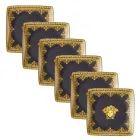 Rosenthal Versace I Love Baroque 6 płaskich kwadratowych porcelanowych misek - Barokowy Viadurini