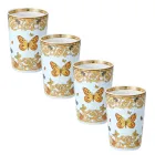 Rosenthal Versace Le Jardin 4 szklanki bez uchwytów z naturalnymi elementami - Medusa Viadurini