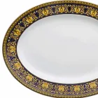 Rosenthal Versace Medusa Blue Oval 40cm danie z porcelany Viadurini