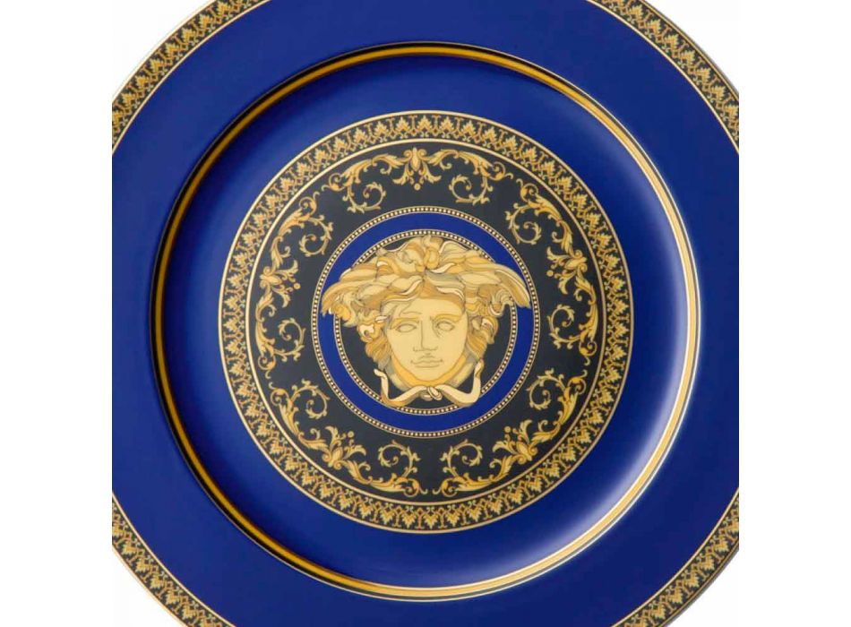 Rosenthal Versace Medusa Niebieska płytka zastępcza z porcelany Viadurini