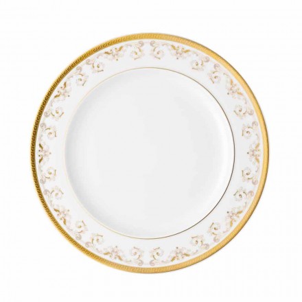 Rosenthal Versace Medusa Gala Gold Płaska płyta o grubości 27cm z porcelaną Viadurini