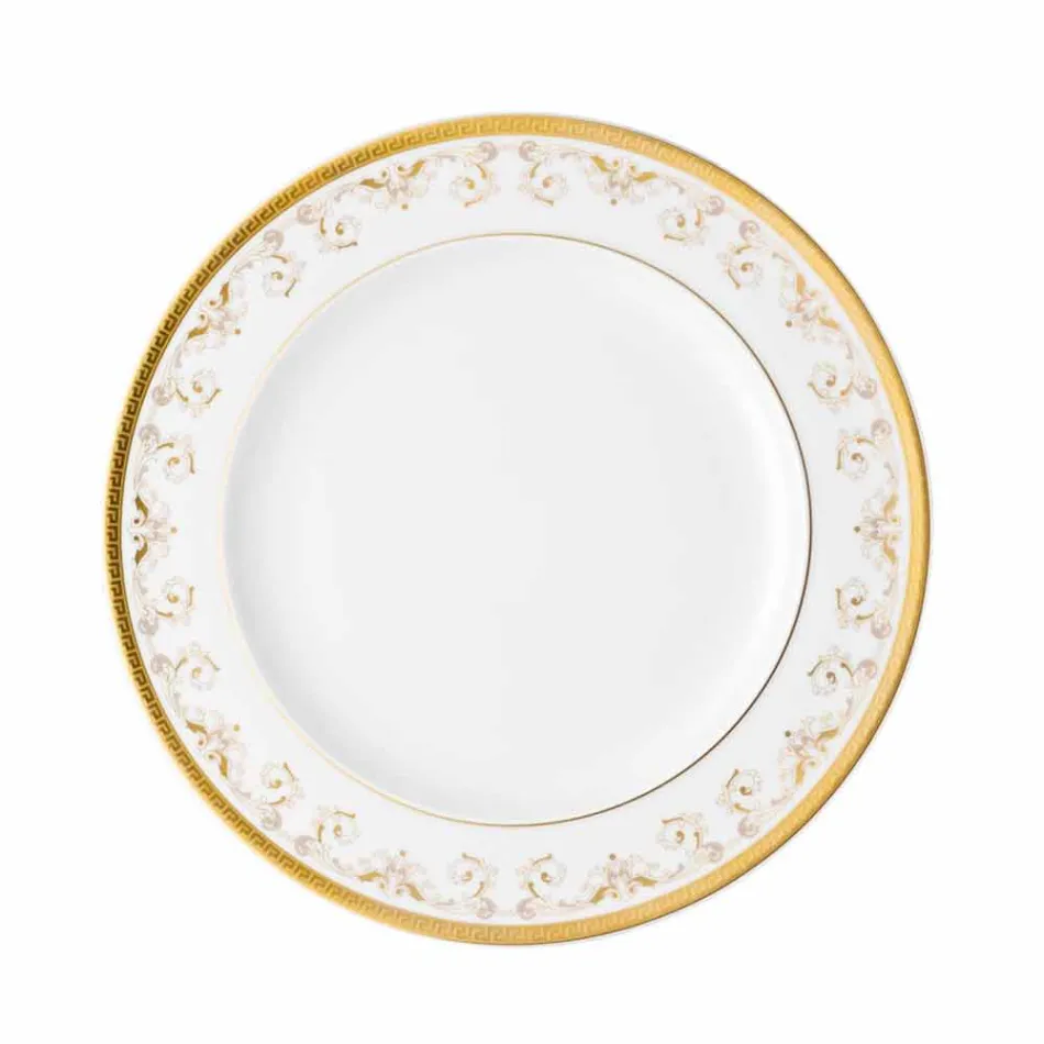 Rosenthal Versace Medusa Gala Gold Płaska płyta o grubości 27cm z porcelaną Viadurini