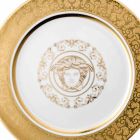 Rosenthal Versace Medusa Gala Złoty uchwyt na talerze 30cm porcelany Viadurini