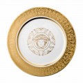 Rosenthal Versace Medusa Gala Złoty uchwyt na talerze 30cm porcelany
