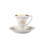 Rosenthal Versace Medusa Gala Gold zestaw filiżanek do espresso 6 sztuk porcelany Viadurini