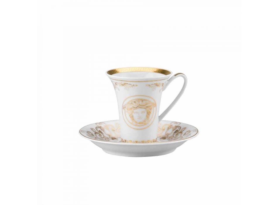 Rosenthal Versace Medusa Gala Gold zestaw filiżanek do espresso 6 sztuk porcelany Viadurini
