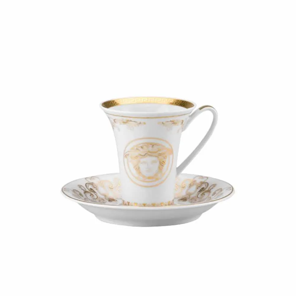 Rosenthal Versace Medusa Gala Gold zestaw filiżanek do espresso 6 sztuk porcelany Viadurini