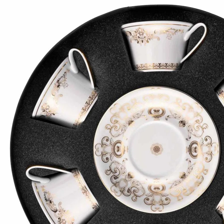 Rosenthal Versace Medusa Gala Gold zestaw filiżanek do herbaty 6 pkt Viadurini