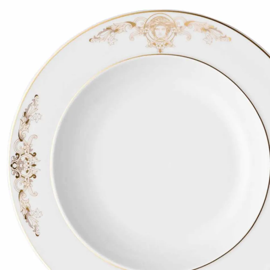 Rosenthal Versace Medusa Gala 22cm talerz do zupy w porcelanowym stylu Viadurini