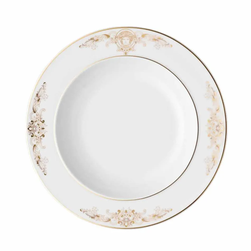 Rosenthal Versace Medusa Gala 22cm talerz do zupy w porcelanowym stylu Viadurini