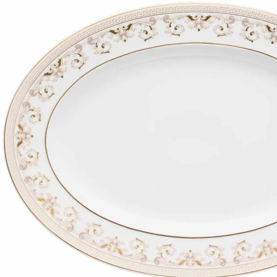 Rosenthal Versace Medusa Gala Płyta owalna 34cm z porcelany Viadurini
