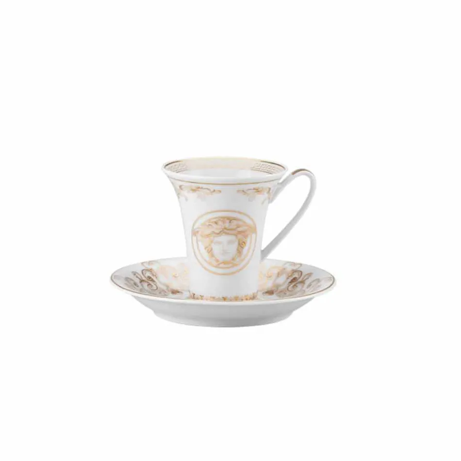 Rosenthal Versace Medusa Gala zestaw kubków do espresso 6 sztuk w porcelanie Viadurini