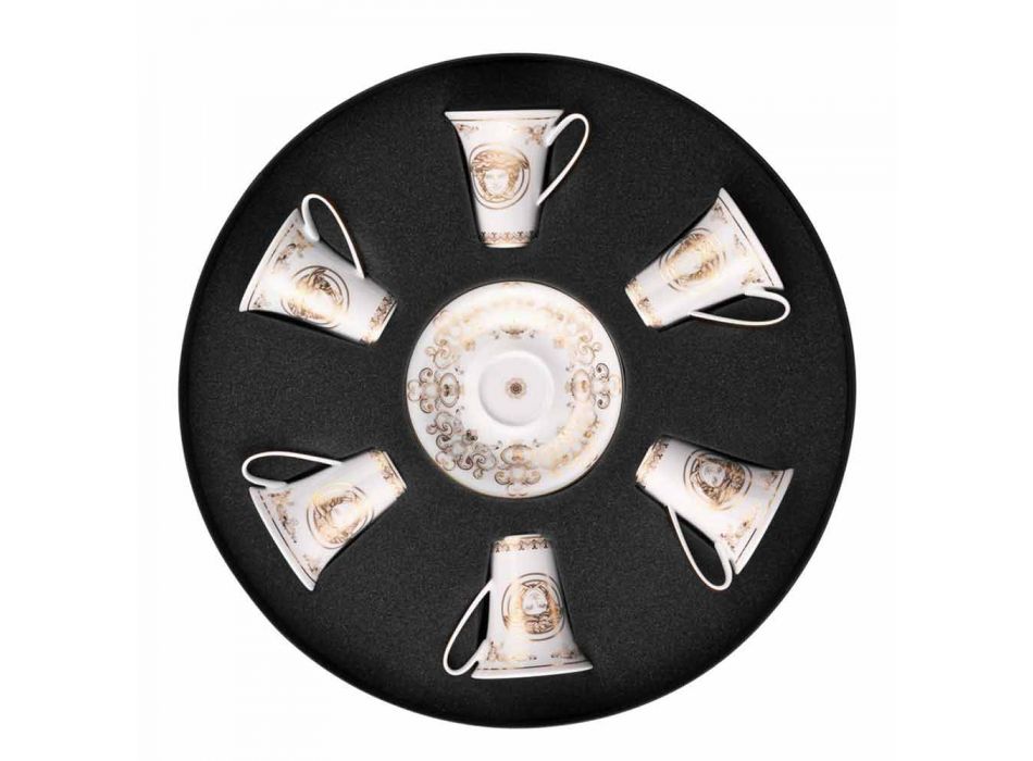 Rosenthal Versace Medusa Gala zestaw kubków do espresso 6 sztuk w porcelanie Viadurini