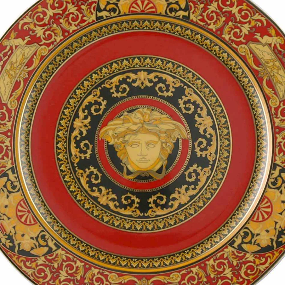 Rosenthal Versace Red Medusa Uchwyt na talerze 30cm z porcelany Viadurini