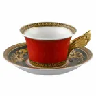 Rosenthal Versace Medusa Czerwona filiżanka 6 sztuk w porcelanie Viadurini