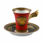 Rosenthal Versace Medusa Red kubek do espresso w porcelanie 6 szt Viadurini