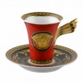 Rosenthal Versace Medusa Rosso Filiżanka do kawy o wysokiej porcelanowej konstrukcji