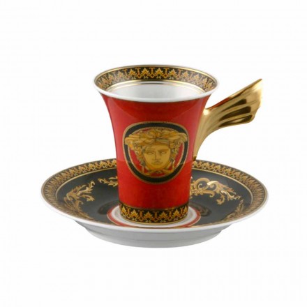 Rosenthal Versace Red Medusa Porcelanowa filiżanka do kawy Viadurini