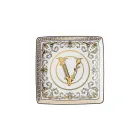 Rosenthal Versace Virtus Gala 6 płaskich kwadratowych misek 15x15 cm w porcelanie - Barok Viadurini