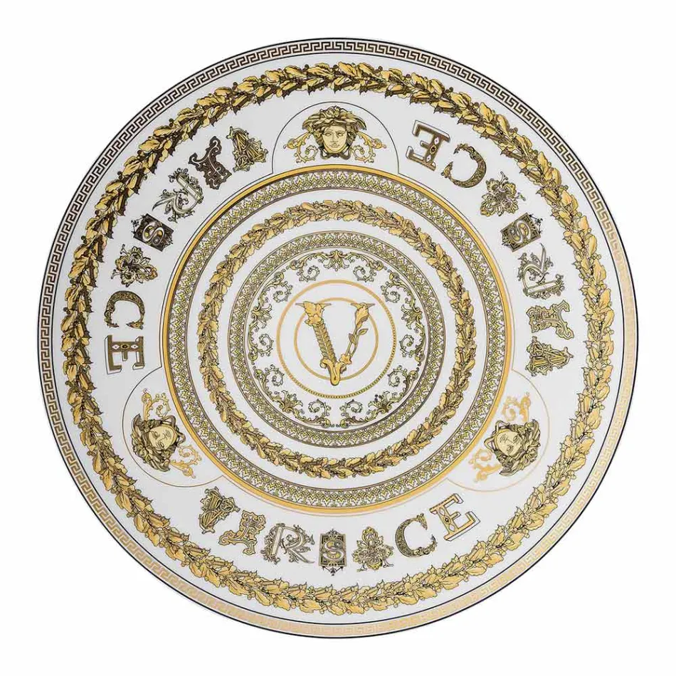 Rosenthal Versace Virtus Gala Placeholder Talerz Średnica 33 cm z Porcelany - Barok Viadurini