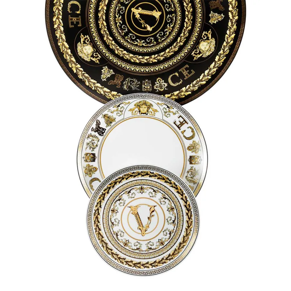 Rosenthal Versace Virtus Gala Placeholder Talerz Średnica 33 cm z Porcelany - Barok Viadurini