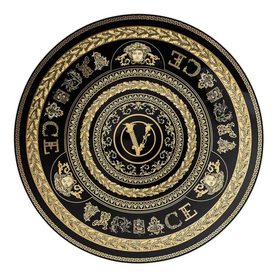 Rosenthal Versace Virtus Gala Placeholder Talerz Średnica 33 cm z Porcelany - Barok Viadurini