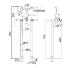 Stojąca bateria wannowa z mosiężnym prysznicem ręcznym Made in Italy - Noriana Viadurini