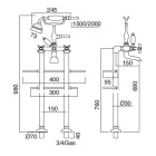Klasyczna mosiężna stojąca bateria wannowa z prysznicem ręcznym - Fioretta Viadurini