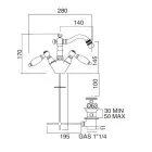 Klasyczna bateria bidetowa z jednym otworem i ręcznie wykonanymi mosiężnymi dźwigniami - Noriana Viadurini