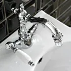 Klasyczna bateria bidetowa z jednym otworem i ręcznie wykonanymi mosiężnymi dźwigniami - Noriana Viadurini