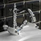 Klasyczna bateria bidetowa z jednym otworem i ręcznie wykonanymi mosiężnymi dźwigniami - Noriana Viadurini